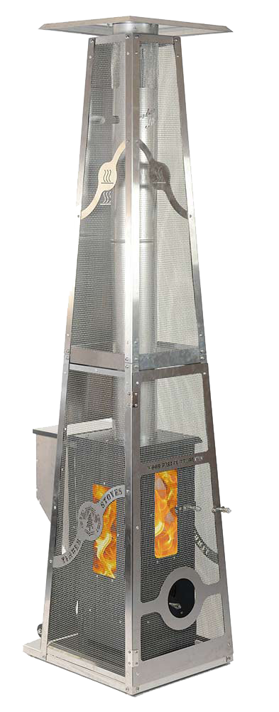 90,000 BTU Stainless Steel Big Timber Wood Pellet Burning Patio Heater